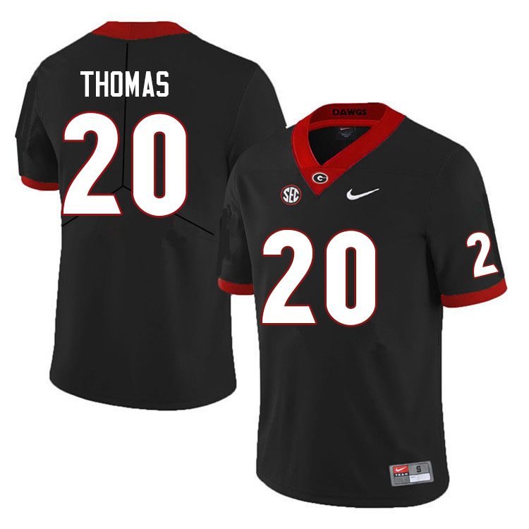 Men #20 JaCorey Thomas Georgia Bulldogs College Football Jerseys Sale-Black Anniversary